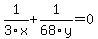 1%2F3x+%2B+1%2F68y=0