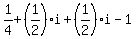 1%2F4%2B%281%2F2%29i%2B%281%2F2%29i-1