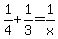 1%2F4%2B1%2F3=1%2Fx