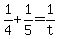 1%2F4%2B1%2F5=1%2Ft