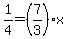 1%2F4=%287%2F3%29x+