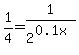 1%2F4=1%2F2%5E%280.1x%29