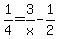1%2F4=3%2Fx-1%2F2