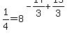 1%2F4=8%5E%28-17%2F3%2B15%2F3%29