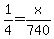1%2F4+=+x%2F740