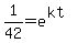 1%2F42+=+e%5E%28kt%29+