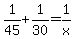 1%2F45%2B1%2F30=1%2Fx