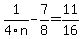 1%2F4n+-7%2F8=+11%2F16