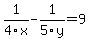 1%2F4x-1%2F5y+=9