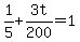 1%2F5%2B3t%2F200=1