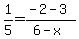 1%2F5=%28-2-3%29%2F%286-x%29