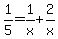 1%2F5=1%2Fx%2B2%2Fx