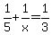 1%2F5+%2B+1%2Fx+=+1%2F3