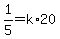 1%2F5+=+k%2A20