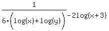 1%2F6%28log%28%28x%29%29%2Blog%28%28y%29%29%29-2log%28%28x%2B3%29%29