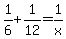 1%2F6%2B1%2F12=1%2Fx