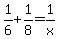 1%2F6%2B1%2F8=1%2Fx