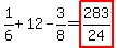 1%2F6%2B12-3%2F8=highlight%28283%2F24%29