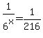 1%2F6%5Ex+=+1%2F216