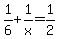 1%2F6+%2B+1%2Fx+=+1%2F2