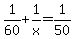 1%2F60%2B1%2Fx=1%2F50