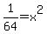 1%2F64+=+x%5E2