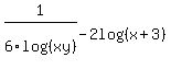 1%2F6log%28%28xy%29%29-2log%28%28x%2B3%29%29