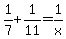 1%2F7+%2B+1%2F11+=+1%2Fx