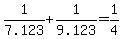 1%2F7.123+%2B+1%2F9.123+=+1%2F4