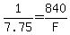 1%2F7.75+=+840%2FF