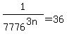 1%2F7776%5E%283n%29+=36