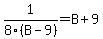1%2F8%28B-9%29+=+B%2B9