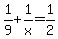 1%2F9%2B1%2Fx=1%2F2