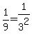 1%2F9=1%2F3%5E2