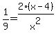1%2F9=2%28x-4%29%2Fx%5E2