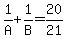 1%2FA%2B1%2FB=20%2F21