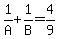 1%2FA%2B1%2FB=4%2F9