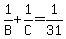 1%2FB+%2B+1%2FC+=+1%2F31