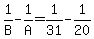 1%2FB-1%2FA+=+1%2F31+-+1%2F20
