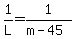 1%2FL=1%2F%28m-45%29
