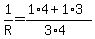 1%2FR=+%281%2A4+%2B1%2A3%29%2F%283%2A4%29