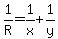 1%2FR+=+1%2Fx+%2B+1%2Fy