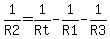 1%2FR2=1%2FRt-1%2FR1-1%2FR3