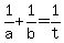 1%2Fa%2B1%2Fb=1%2Ft