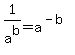 1%2Fa%5Eb+=+a%5E%28-b%29