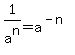 1%2Fa%5En+=+a%5E%28-n%29