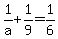 1%2Fa+%2B+1%2F9+=+1%2F6