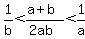1%2Fb%3C%28a%2Bb%29%2F%282ab%29%3C1%2Fa