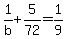 1%2Fb+%2B+5%2F72+=+1%2F9