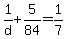 1%2Fd+%2B+5%2F84+=+1%2F7